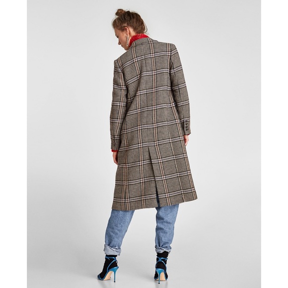 NWT ZARA Oversized Check Coat 8284/749 Size XS - Picture 5 of 8